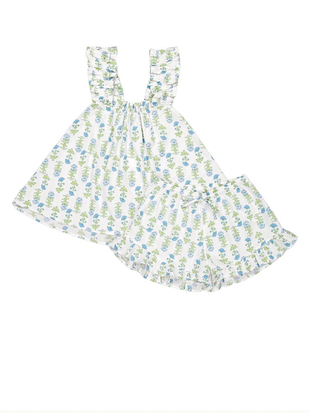 Piyama NWOT Nicolette Cotton Sleep Set Blue Lotus Flower Size S - Picture 4 of 9